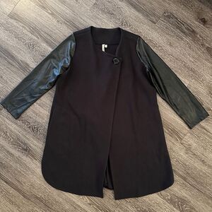 Comfy USA faux leather sleeve draped jacket